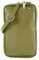 modamoda de T197 Damen Leder Handytasche 6,7 Zoll Umhängetasche handmade in Italy, Farbe:Olivgrün