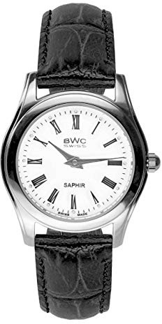 BWC Swiss Damen Uhr Analog Quarz mit Leder Armband 200395002