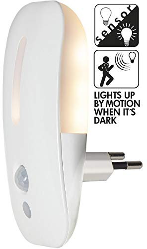 Star Trading 357-15 Special LED Nachtlicht, 2 Modi Dämmerungs- u. Bewegungs-Sensor, für die Steckdose, 20 LM, 0,9W, 2700 K, ca. 5,8x11,4 cm, 1 Stück Karton