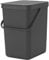 Brabantia Sort & Go Mülleimer, Kunststoff, Grau, 25 Liter