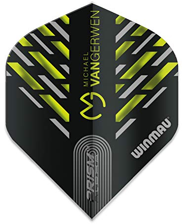WINMAU Prism Alpha MvG Schwarz, Grün und Grau Extra Dicke Flights - 1 Satz pro Packung (Insgesamt 3 Flüge)