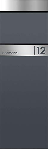 Frabox® Standbriefkasten LENS anthrazitgrau RAL 7016 & Edelstahl - Qualität Made in Germany!