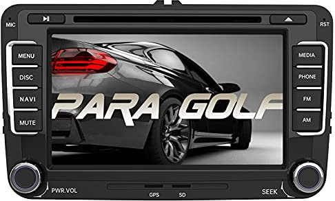 AWESAFE Radio Coche con Pantalla Táctil 2 DIN para VW Golf, Autoradio 7 Pulgadas con Bluetooth/GPS/FM/RDS/CD DVD/USB/SD, Apoyo Mandos Volante, Mirrorlink y Navegador GPS