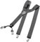 DonDon Hosenträger Herren extra stark gepunktet grau weiß 3,5 cm Hosenträger Herren breit in Y-Form lang - Starke Clips passend für Anzug Jeans Chinos Vintage Rockabilly Suspenders