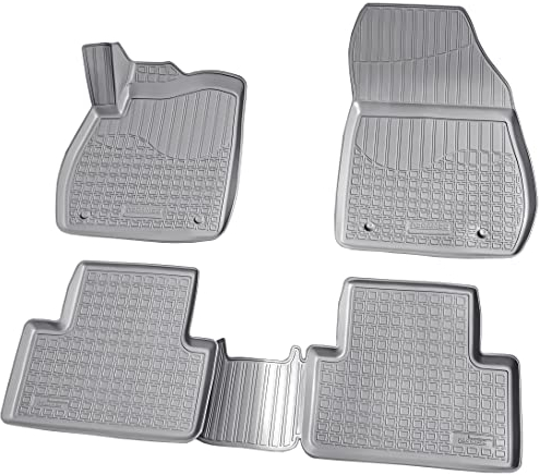 Recambo 3D Gummi Fußmatten kompatibel für OPEL Zafira C Tourer | 2011-2019 | Auto Gummimatten | Passgenau | mit Rand | grau