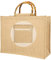 Tibroni Borsa Juta da Rivestire All'uncinetto Con Manici Bamboo - Shopping, Picnic, Viaggi, Spiaggia (33 X 26 X 14 cm) Con Tasca Interna