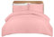 Apex Furnishings Double Duvet Cover Sets, Brushed Microfiber Plain Dye Quilt Cover with Pillow cases bedding double bed set - Blush Pink