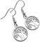 Tree of Life Charm Earrings, Cute Spiritual Symbol Tibetan Silver Charms on Nickel Free Silver Tone Hooks : 36mm long, Drop Earrings for Women, Tree of Life Jewellery
