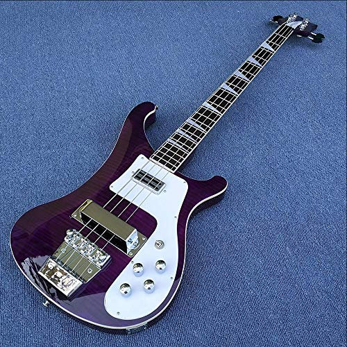 CAZARU Guitare électrique Guitare Basse 4 Cordes Peinture Violette avec Dessus en érable Guitare Classique Guitare Acoustique Hyococ