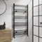 DuraTherm® 1200 x 600mm Curved Heated Towel Rail Radiator Modern Central Heating Bathroom Warmer Wall Mounted Ladder Rad, Matt Black