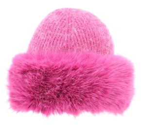 QUEEN HELENA Cappello Invernale con Pelo Berretto con Pelliccia Morbido Donna CP07 (Taglia Unica, Fucsia)