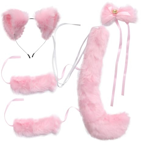 Holibanna 1 Satz 5st Fuchsohren Fuchsschwanz Anzug Fuchsohren Und Schwanzkostüm Tier Ohr Haarband Tierkostüm Für Kinder Katze Party Stirnbänder Dropshipping Stoff Fräulein Ohr Gesetzt