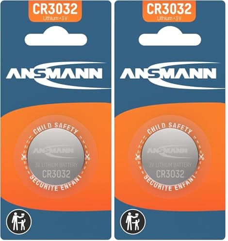 ANSMANN CR3032 Coin Battery [Pack of 2] Lithium 3V Button Cell Ideal for Car Starters, Garage Door Openers, Computer Memory Back, Watches, Pagers and, Calculators