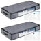 Relaxdays Unterbettkommode Vakuum 2er Set HBT 15x100x45 cm, Kleidung, Bettwäsche, Aufbewahrungstasche Vakuumbeutel, grau