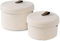Oenothera 2 Pieces Storage Basket with Lid, Decorative Basket, Cotton Rope Lidded Basket, for used to organize and store clothes, jewelry, stationery, etc(White)