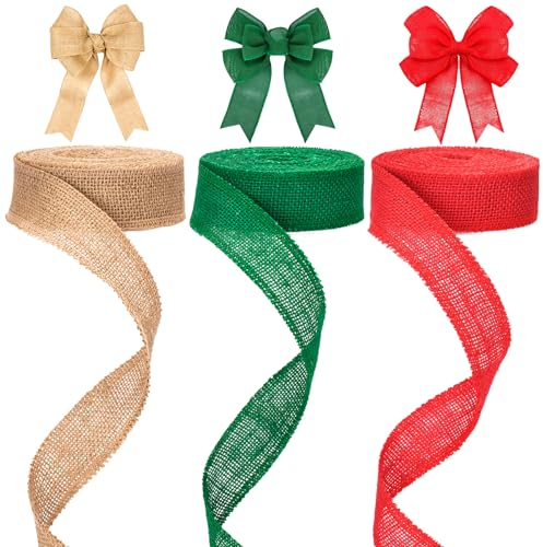 G2PLUS 30M Juteband Burlap Band Vintage 4CM Breit Geschenkband Dekoband Jute Bänder Natürliche für DIY Handwerk Weihnachten Deko Hochzeit Party