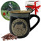 Glen Appin of Scotland Edinburgh Castle Design Embossed 500ml Stoneware Piping hot Mug: Wide Coffee Tea Hot Chocolate Cups | Christmas New Year Gift Box | Scottish Heritage (Black), SMG115