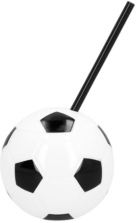 Boland 62523 - Vaso de Fútbol Con Pajita, 450 ml, Para Fiesta o Jardín, Plástico, Vajilla de Fiesta