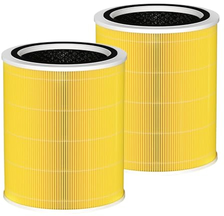 ATXKXE Core 400s Replacement Filter, Compatible with LEVOIT Core 400S Smart WiFi Air Purifier, Core 400S-RF, Activated Carbon Filter, 360 Degree Filtration, 2 Pack, Yellow