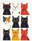 Artery8 Nine Cats Fun Quirky Animals Cat Lover For Living Room Unframed Wall Art Print Poster Home Decor