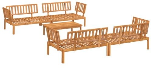 vidaXL Garten Sofagarnitur 5-TLG., Gartensofa aus Holzpaletten, Lounge Set Modular, Gartenbank Gartentisch Gartenmöbel, Massivholz Akazie