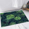 EMFSLA rutschfest Badezimmer Badeteppiche,Weich Hochflor Saugfähig Badvorleger Waschbar Flauschige Mikrofaser Badematte,Tropische Pflanzen grüne Monstera abstraktes bizarres Muster,60x90 cm