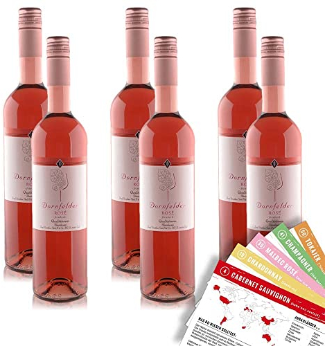J.Drathen Dornfelder Rosé QbA, feinherb, sortenreines Weinpaket + VINOX Winecards (6x0,75l)