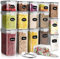 HEFTMAN Airtight Food Storage Container - Set of 16 Plastic Kitchen Storage Containers - Clear, BPA-Free Cereal, Flour, Pasta Storage Containers with Labels & Pen Pantry Organizers and Storage