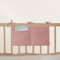 Babybett Aufbewahrungstasche aus 100% Baumwolle Musselin, für das Beistellbett, Babybett, Kinderbett. Ideal zum Verstauen von Windeln, Schnullern (Candy)