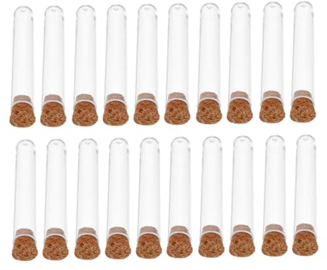 Anneome 50stücke Durchsichtige Reagenzgläser Aus Kunststoff Aufbewahrungsröhrchen Für Proben Flüssigkeiten Mit Korkverschluss Gute Abdichtung Wiederverwendbar Langlebig