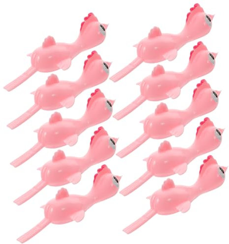 MOLUCKFU 20 Stück Katapult Küken Huhn Spielzeug Elastisches Huhn Party Fingerspielzeug Huhn Kinderversorgung Tiere Fingerspielzeug Vinyl Rosa