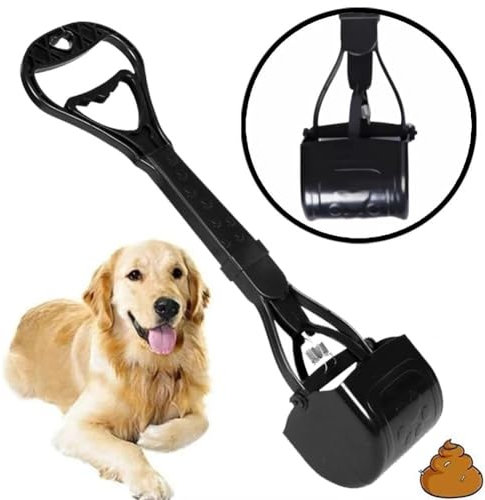 Non-Breakable Pet Pooper Scooper, Long Handle Portable Pet Poop Scooper, Poop Scooper, Dog Poop Pick Up Tool for Large and Small Dogs for Easy Grass and Gravel Pick Up