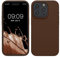 kwmobile Case for iPhone 15 Pro Max Case - Soft TPU Silicone Cover - Chocolate