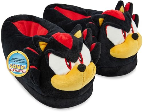 Get Trend SONIC THE HEDGEHOG 3D Hausschuhe Jungen, Kuschelige Slippers Kinder mit Plüschdesign, Geschenke für Jungen