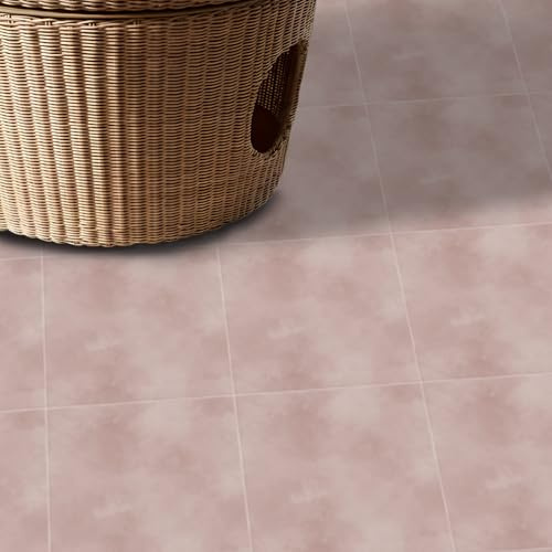 Alwayspon Vinyl-Bodenbeläge, 10 Stück, 30 cm, Rosa, wasserdicht, rutschfest, für Küche, Bad, Wohnzimmer, selbstklebender Vinyl-Aufkleber zum Abziehen und Aufkleben