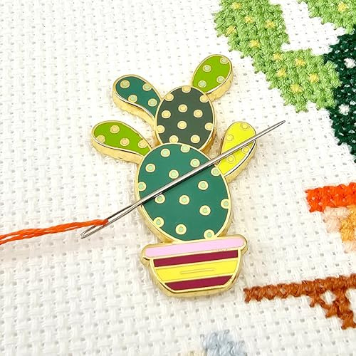 Meloca Designs Hasenohren Kaktus-Nadelhalter für Kreuzstich, Stickerei, Nadelspitze, Nähen, Quilten, Handarbeiten und Kurzwaren