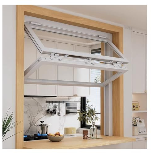 YJEUZCD Concessioni Finestra Pieghevole per Food Truck, Finestre in Alluminio Rinforzate in Vetro, Finestre Scorrevoli con Maniglia Serrata, Finestre per Uso Domestico(50x60 cm/19.7x23.6 in)