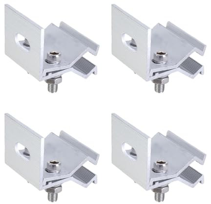 Lot de 4 pinces de couture robustes en aluminium pour montage sur panneaux solaires sur toits métalliques photovoltaïque tous les jours