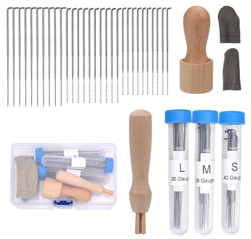 38Pcs Wool Felting Needle Tool,3 Size Needle Felting Kit with Wooden Handle | Wool Felt Tools, Ideal for Beginners or Professionals