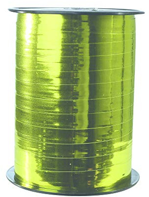 Clairefontaine 602012C Spule Geschenkband mit Metalleffekt, 250m x 7,5mm, ideal für Ihre Geschenke und Bastelprojekte, 1 Stück, Hellgrün