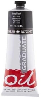 Daler-Rowney Graduate Oil Paint, Aluminium Tube, 6.76oz - 200 ml, Ivory Black