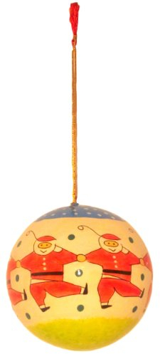 Weihnachtskugeln, Weihnachtsdekoration, Weihnachtsbaumschmuck-Handgemacht aus Papiermache in Kaschmir Indien