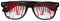 Widmann 0341I - Brille mit Blut befleckt, schwarz, mit Blut befleckte Brille, schwarz, Kunstblut, Horror, Psycho, Halloween, Karneval, Mottoparty