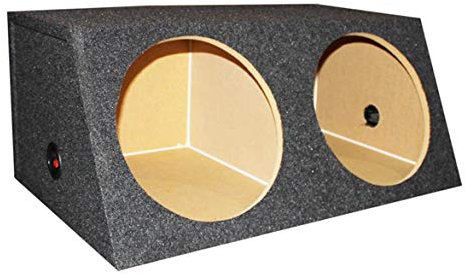 Q Power QSMBASS12 Dual 12 Inch Sealed Angled Subwoofer Sub Box Speaker Enclosure