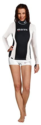 Mares Damen Fireskin Long Sleeve Unterzieher, Black/White, XXS