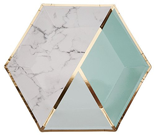Neviti 772560 Colour Block Marble Plate, Mint, Large