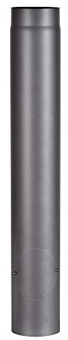 FIREFIX RD150/1R Ofenrohr aus 2 mm starken Stahl (Rauchrohr) in 150 mm Durchmesser, für Kaminöfen und Feuerstellen, Senotherm, dunkelgrau, 1000 mm lang mit Reinigungstür