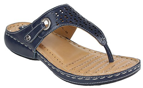 Liberty Damen Echtleder Zehentrenner Sandale | Rita | Bequemer Freizeit- & Hausschuh | Premium Sohle
