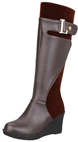 Chicmark Stivali da donna con zeppa, marrone, 41 EU