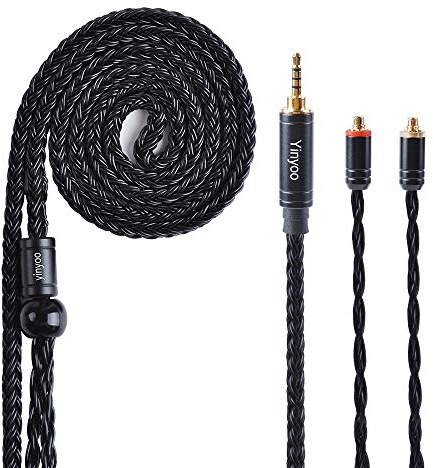 Yinyoo 16 Core MMCX Ersatzkabel Ersatzkopfhörer Abnehmbares Kabel Verbessertes versilbertes Kupfer MMCX Kabel 2,5mm Stecker für Tin Audio T2 Shure 846 315 425 MAGAOSI K5 Kopfhörer (MMCX 2.5)